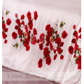 Taihu Snow red rose printed silk comfortable bedding set 4pcs
